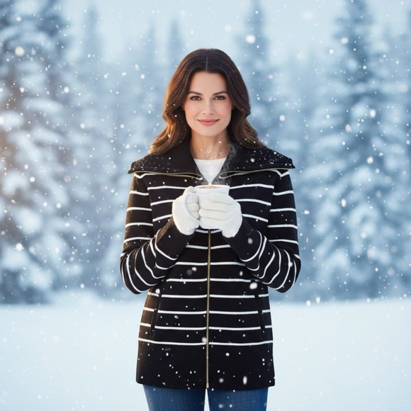 ❤️Price Drop❤️Marc New York Black and White Zippered Sweater Jacket (NWT) - Picture 14 of 14